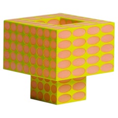 Lampe de table portable contemporaine « Tesser 5:3 Dots » imprimée en 3D par Ridezign, couleur « Guava »