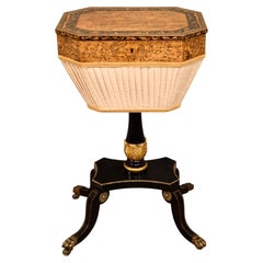 Regency Period Penwork Sewing Table