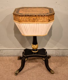 Regency Period Penwork Sewing Table
