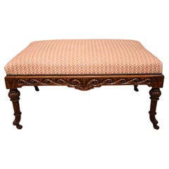 Victorian carved rosewood dressing stool