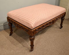 Victorian carved rosewood dressing stool