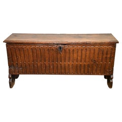Late 16th century oak carved coffer
