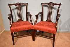 Set of 12 Chippendale Style Dining Chairs