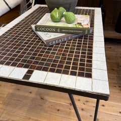 Mid Century Tiled Table with Hairpin Iron Legs