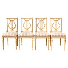 uite de 4 chaises de style Louis XVI à la lyre début XXEME