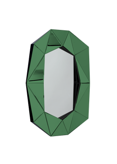 Diamond Large Mirror by Reflections Copenhagen, Emerald/Silver