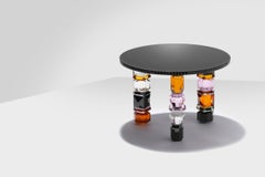 Orlando Table by Reflections Copenhagen, Black top & Varigated legs