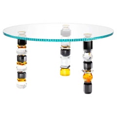Louisiana Table by Reflections Copenhagen, Clear Top & Variegated Legs