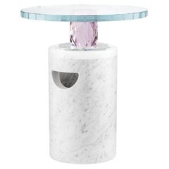 Pedestal Capri de Reflections Copenhagen, transparente, rosa, ónix rosa