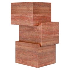 LITHO Sculptural Travertine Side Table