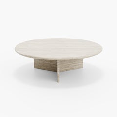 PAREA Round Travertine Coffee Table