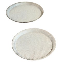 Pair of Mathieu Matégot Rigitulle Perforated Metal Nesting Trays, France, 1950s