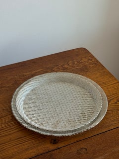 Pair of Mathieu Matégot Rigitulle Perforated Metal Nesting Trays, France, 1950s