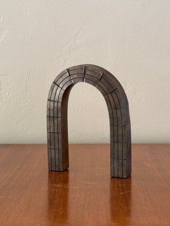 Art Deco Geometric Solid Bronze Arch Sculpture, circa 1930s