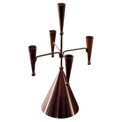 Ystad Metall Five-Arm Candelabra by Gunnar Ander, Sweden, Mid-20th Century