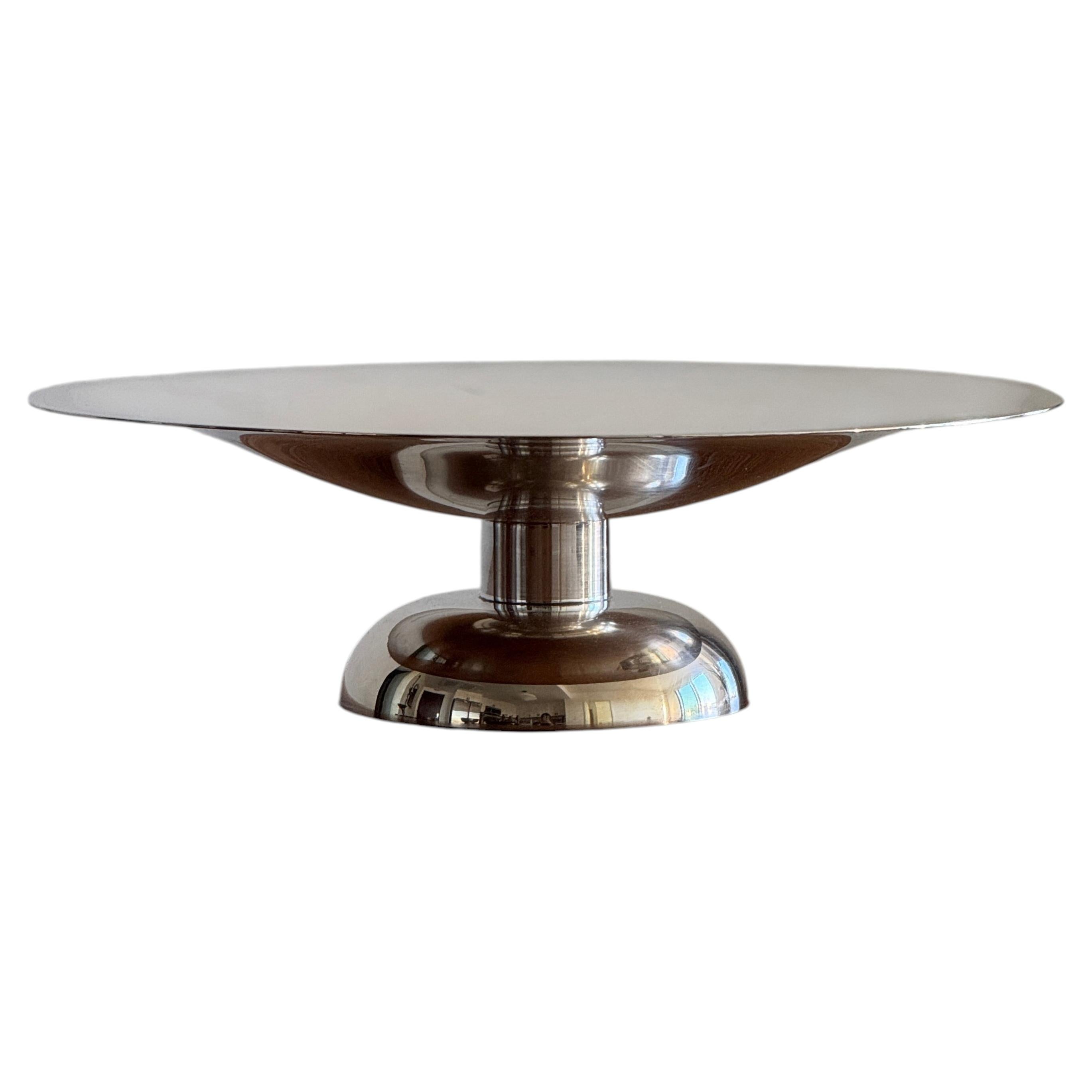 Christofle Art-Déco-Tazza mit Sockel, versilbert, Frankreich, um die 1930er Jahre
