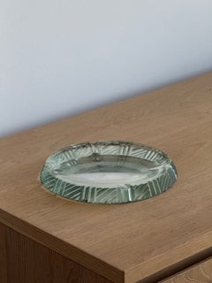 Großer Aschenbecher im Art-Déco-Stil aus facettiertem Kristall und Spiegelglas, um 1930