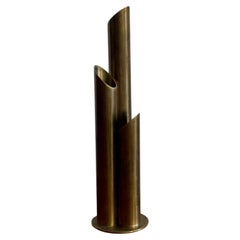 Skultuna Tubular Brass Bud Vase, Sweden, Mid-20th Century