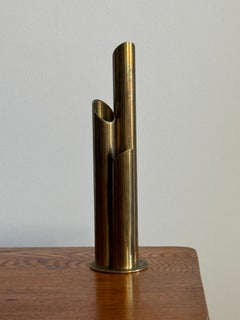 Skultuna Tubular Brass Bud Vase, Sweden, Mid-20th Century