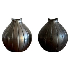 Pair of Arne Erkers Pewter Bud Vases for Just Andersen, Denmark, 1952
