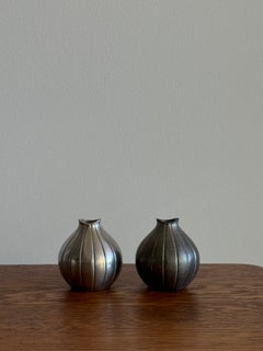 Pair of Arne Erkers Pewter Bud Vases for Just Andersen, Denmark, 1952