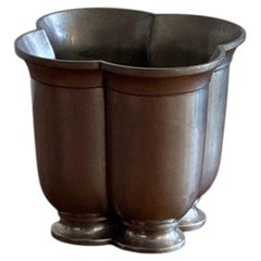 Just Andersen Quatrefoil Footed Pewter Bowl, Model 1215, Denmark, 1930s