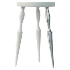 One Silver Legged Stool [White]