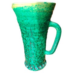 Poterie d'Accolay Emerald Green Ceramic Pitcher Vase, 28cm