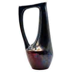 Brocca in gres "Cytère" blu iridescente di Rambervillers, 31 cm