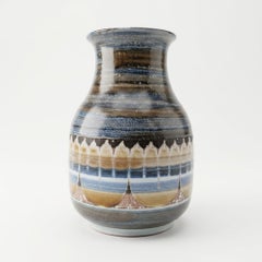 Balustervase aus der Töpferei „Roland Moreau Studio“, blaues Tenmoku, Vintage-Keramik