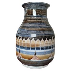 Balustervase aus der Töpferei „Roland Moreau Studio“, blaues Tenmoku, Vintage-Keramik
