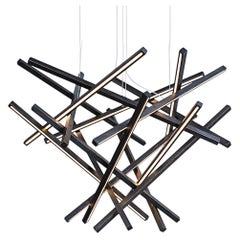 Diamond Maxi Wooden Industrial XXL Chandelier – Large Modern LED Foyer Light