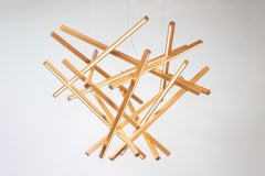 Diamond Maxi Wooden Industrial XXL Chandelier – Large Modern LED Foyer Light