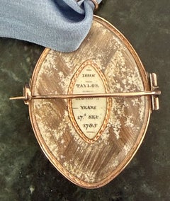 18th Century English Miniature Portrait Set in a Rose Gold Pin/Brooch