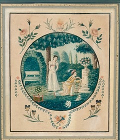 1826: Acuarela francesa de un símbolo de amor al «estilo trovador»