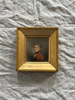 19th Century Miniature Portrait of Russ Gordon Gibson by Irish Artist Adam Buck