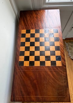 Early 19th Century French Neoclassical Game Table with Inlaid Chess Board