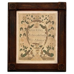 Post 1830 Marriage Fraktur from Windham, Maine