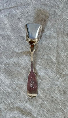 Mid-19th Century Coin Silver Master Salt or Sugar Sppon in Shovel Form