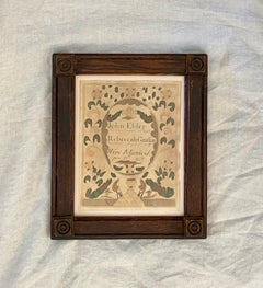 1781 Marriage Fraktur, Antique Document Art, Framed 10.5 x 12.5 Inches