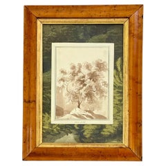 1834: Sepia-Aquarell von Nizza, Frankreich, antikes gerahmtes Kunstwerk, 9 x 12