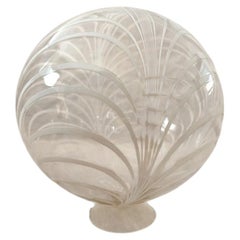 19th Century Nailsea Glass Witch Ball with a White Swirl Pattern