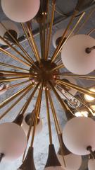 Modern Murano Opaque Glass Ball Sputnik Chandelier