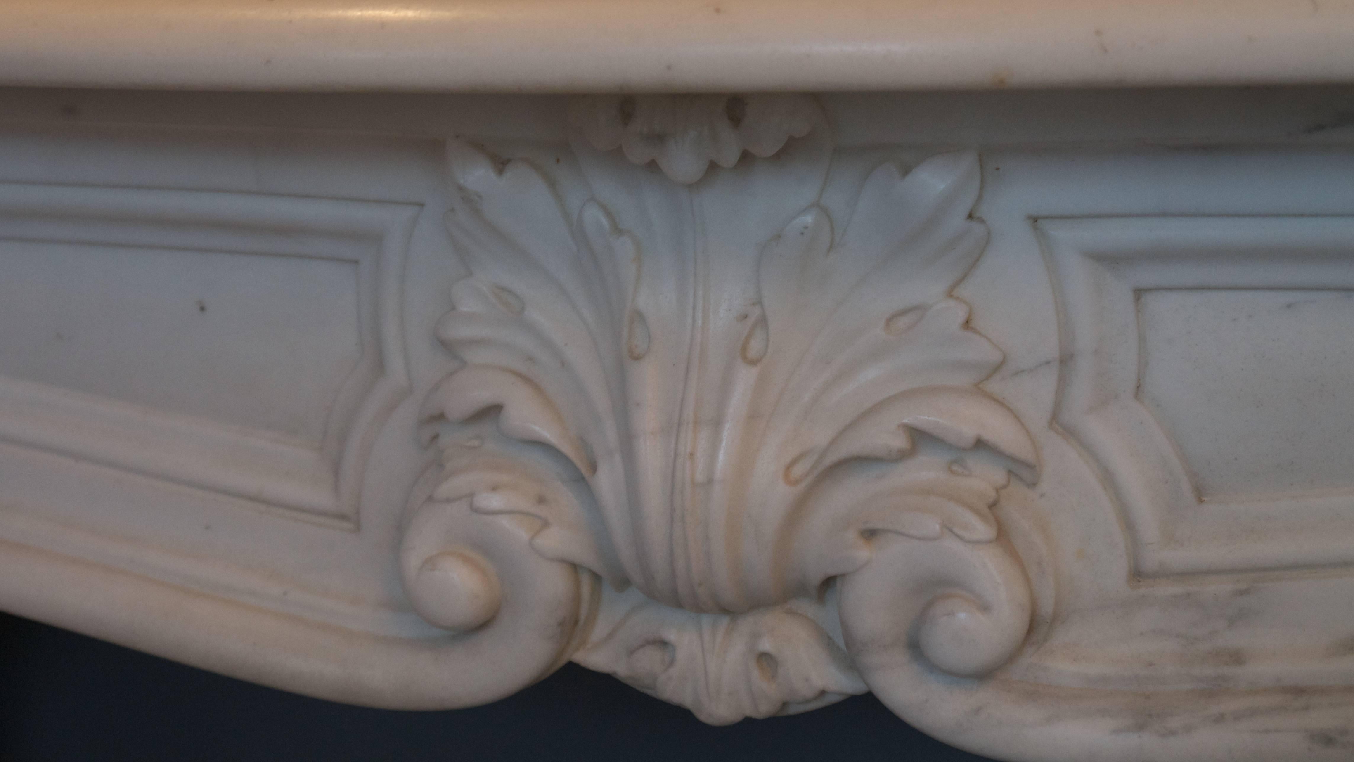 Small Rococo Style Louis XV Statuary White French Marble Surround 3
