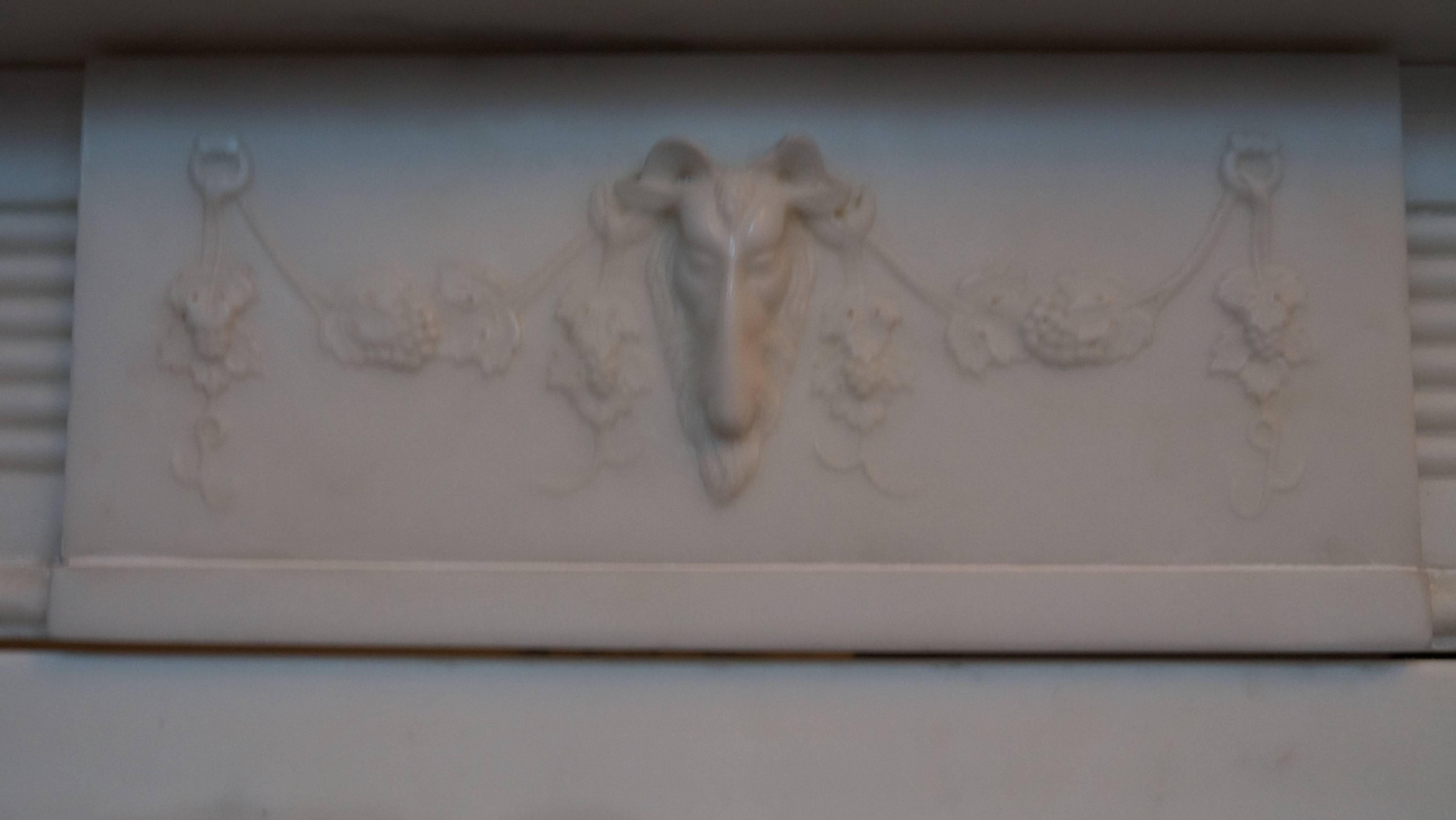 Irish antique Georgian Statuary White Marble Fireplace mantel piece 3
