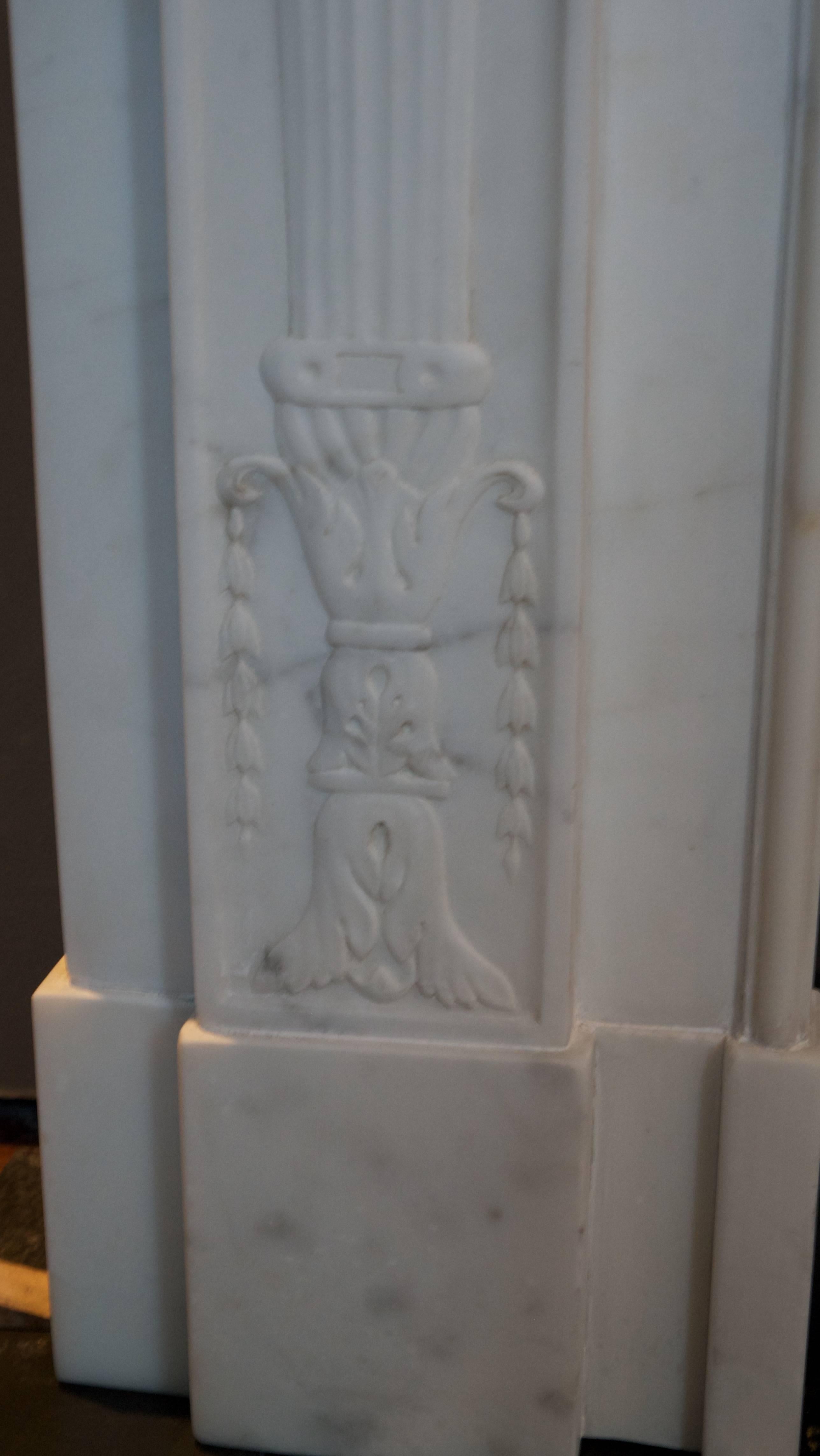 Irish antique Georgian Statuary White Marble Fireplace mantel piece 4