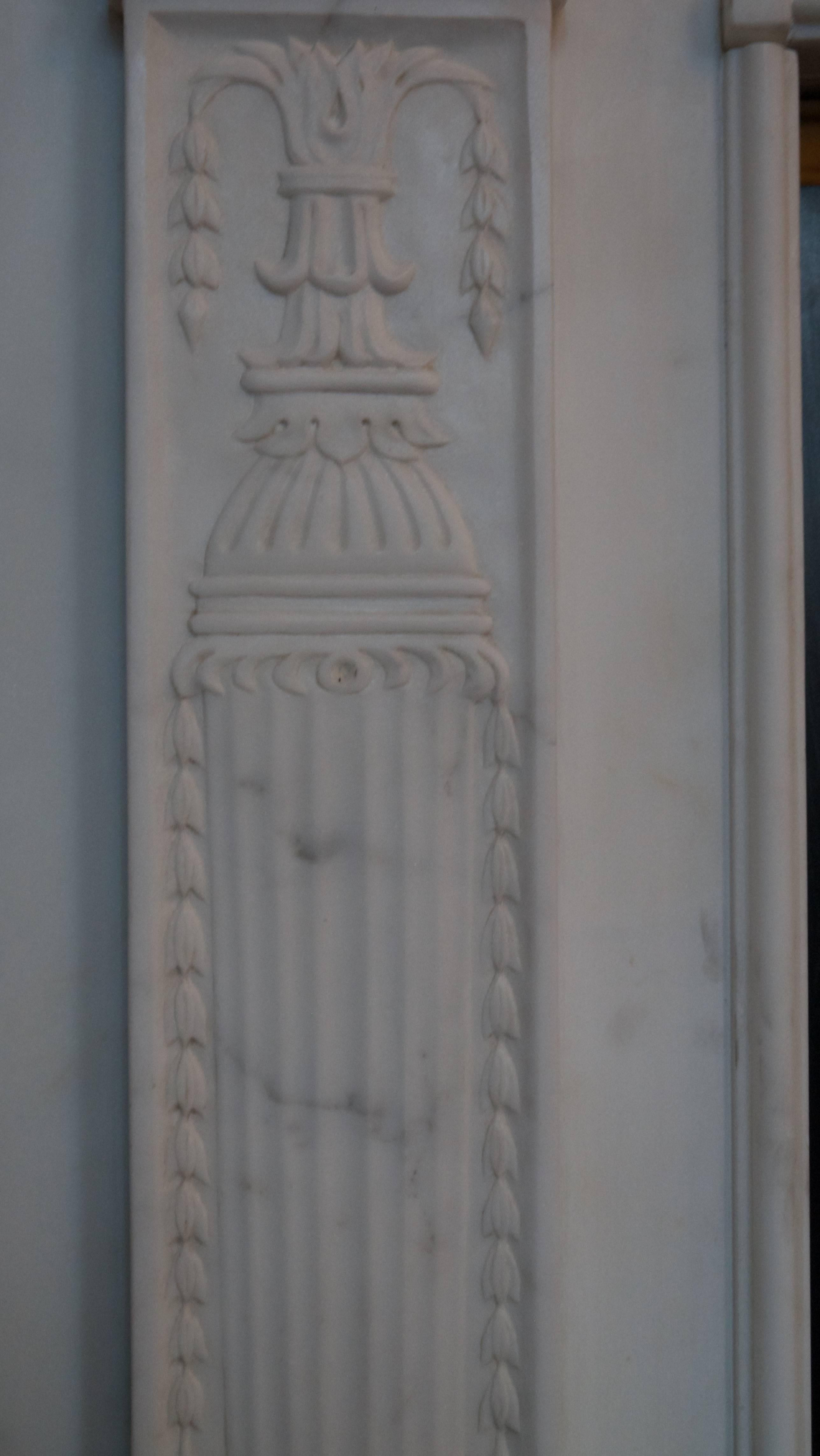 Irish antique Georgian Statuary White Marble Fireplace mantel piece 6