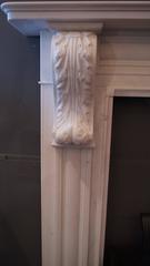 Original antique Irish Georgian Statuary White Carved Corbel fireplace