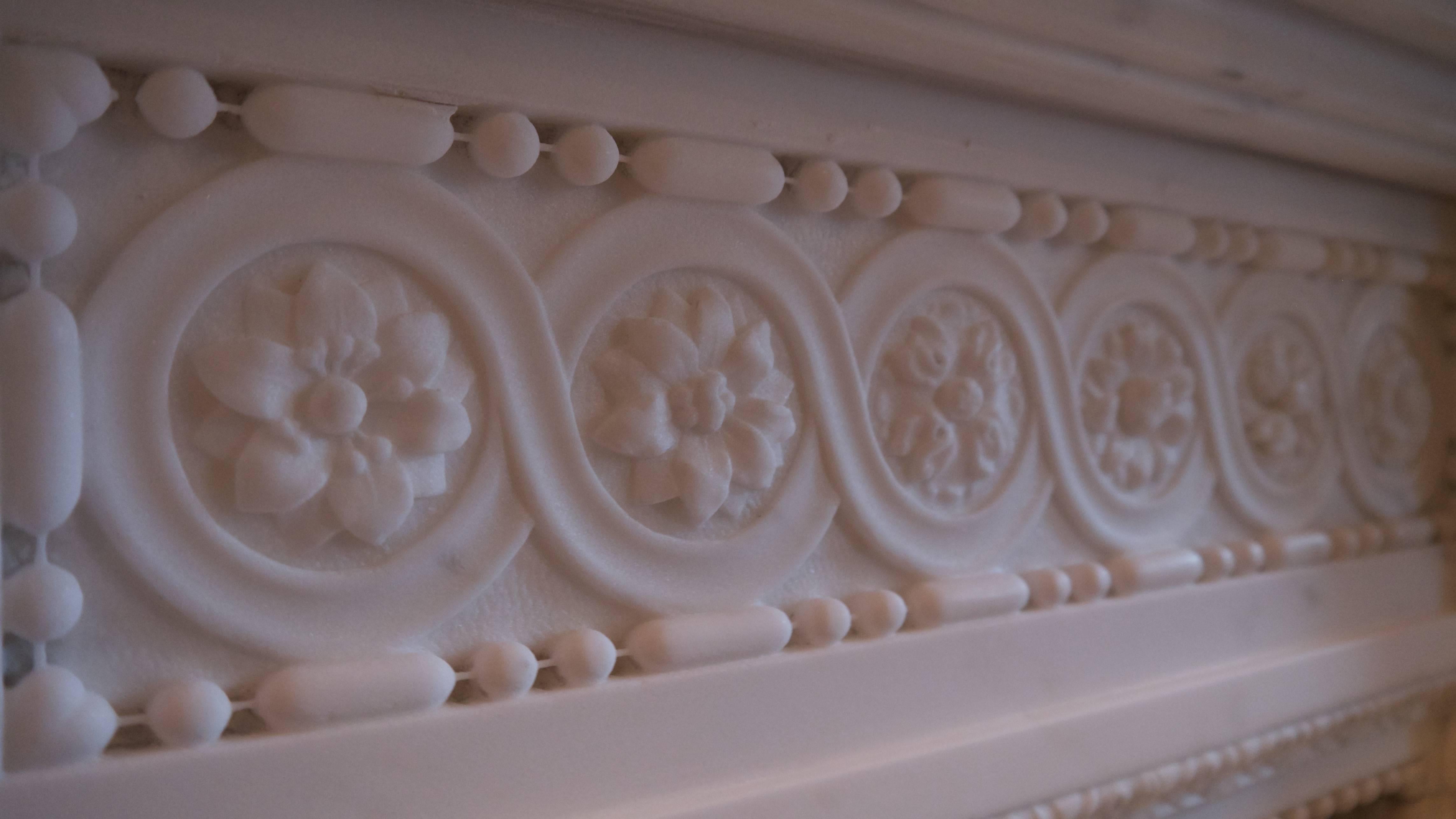 Very Impressive Heavily Carved Louis XVI Marble Surround In Good Condition In London, GB