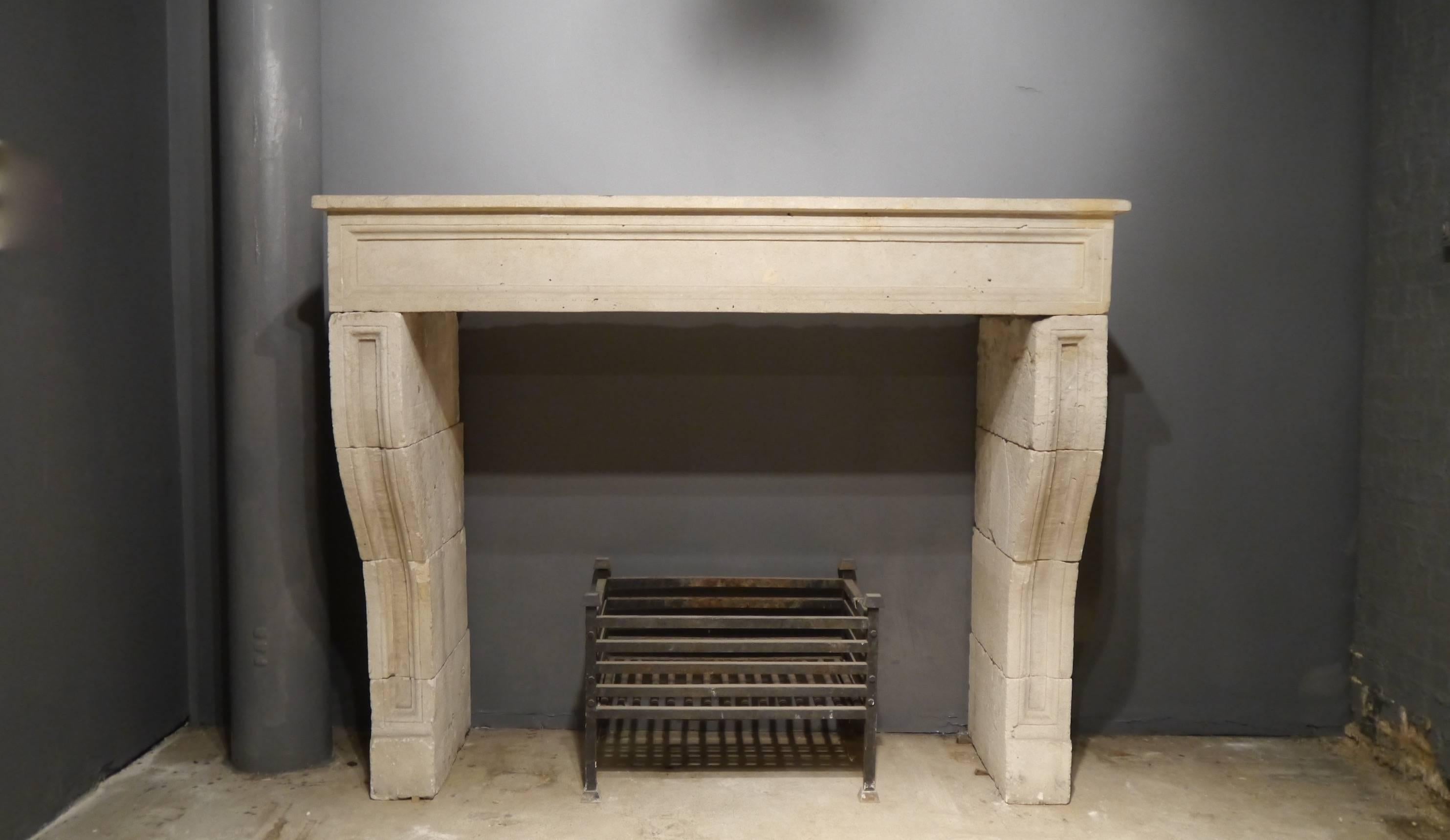 French 19th Century antique Large Stone Fireplace mantelpiece For Sale 6